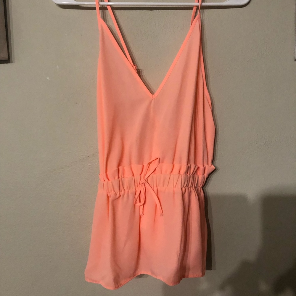Pastel spaghetti cross strap blouse